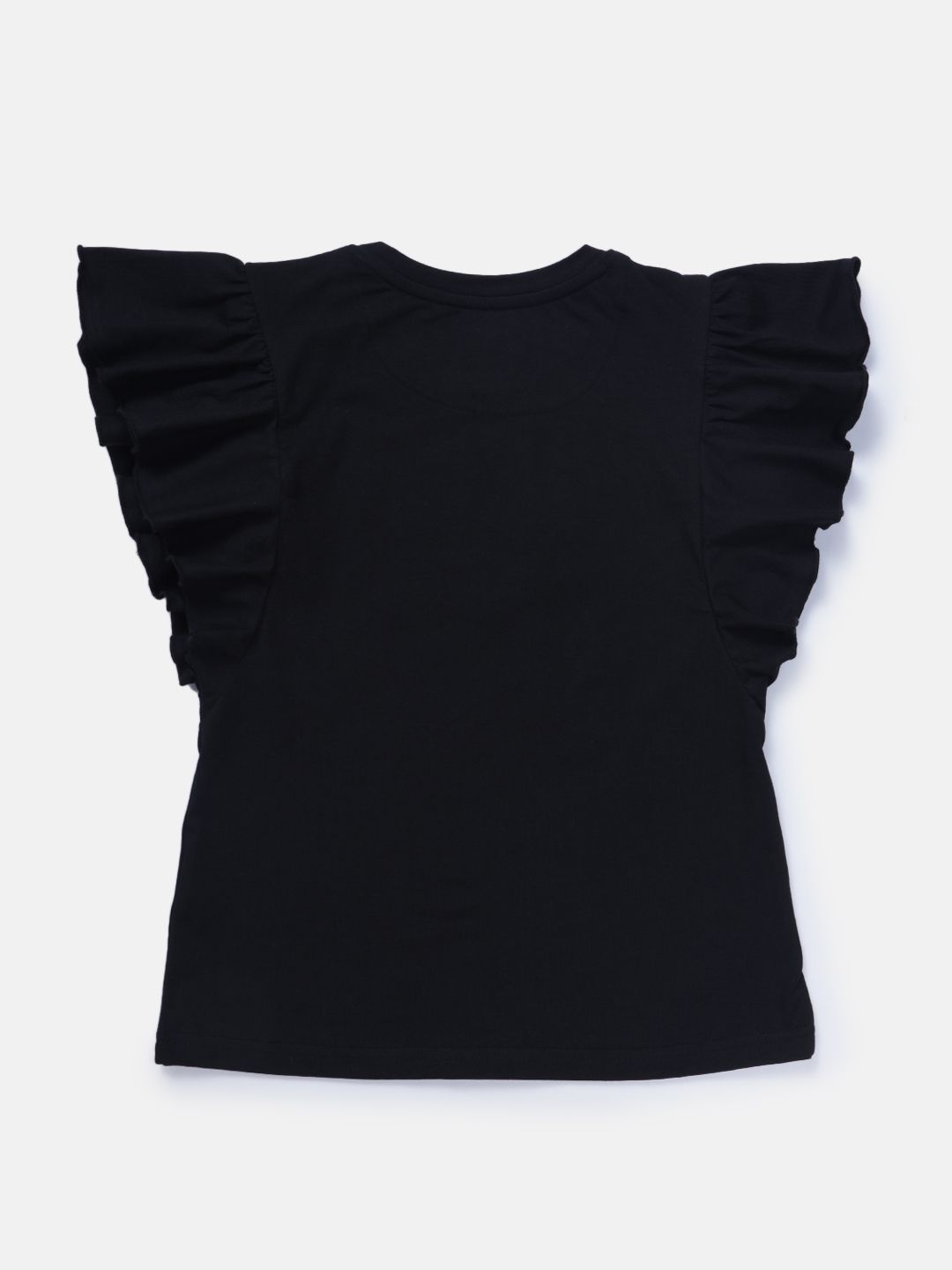 

Gini and Jony Girls Conversational Printed Round Neck Cotton Top, Black