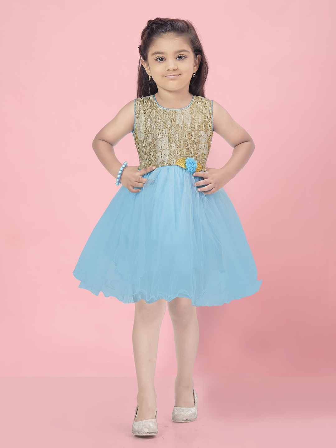 

BAESD Net Fit & Flare Dress, Turquoise blue
