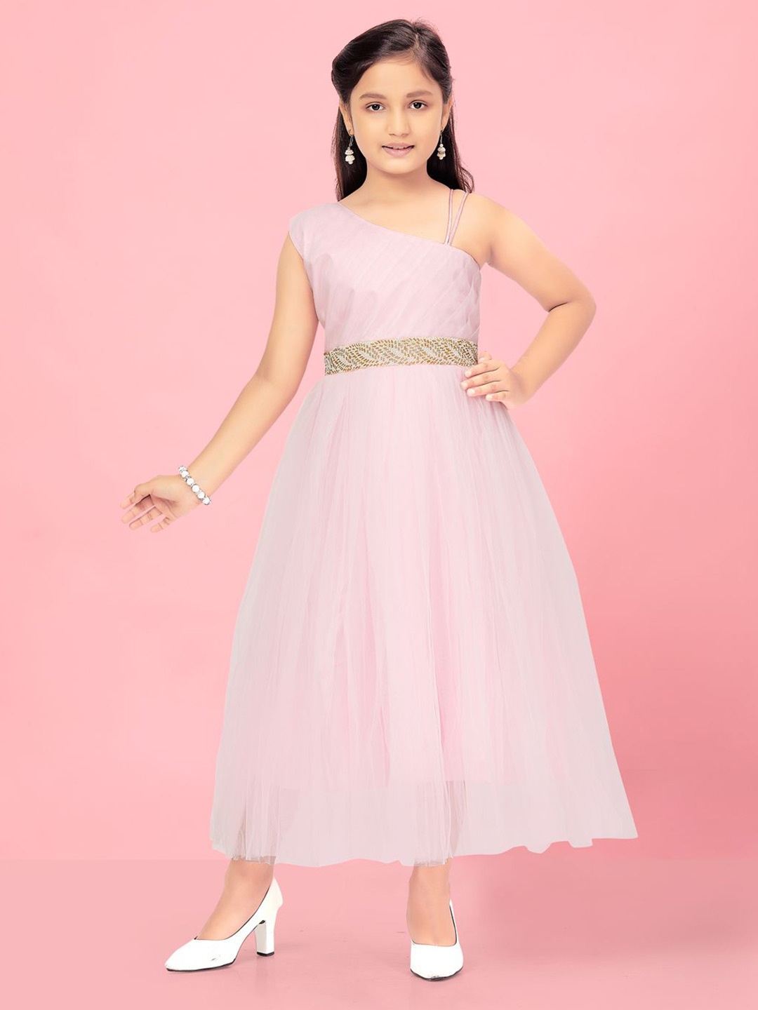

BAESD Net Fit & Flare Midi Dress, Pink