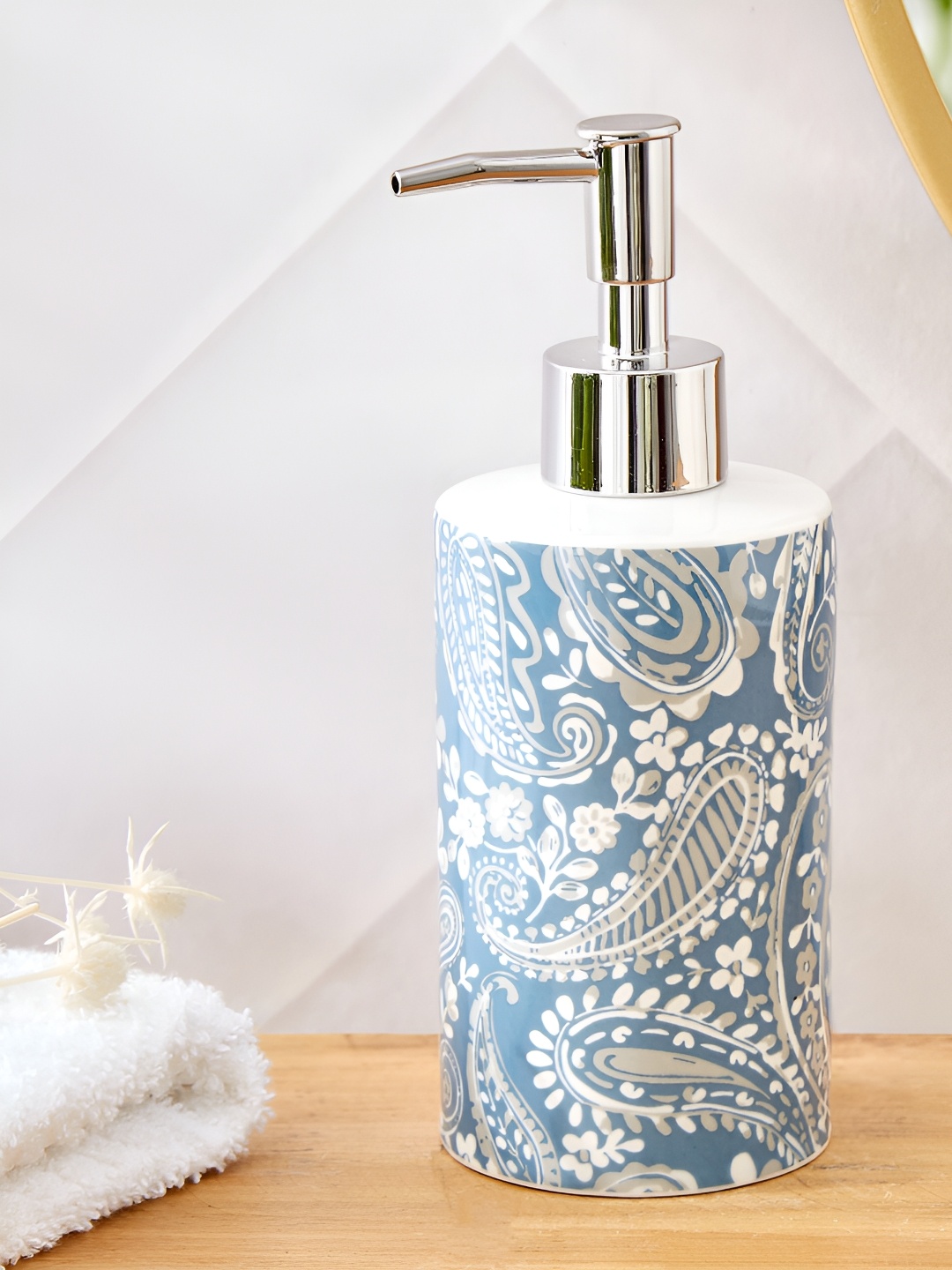 

Home Centre Blue & White Ethnic Motifs Ceramic Soap Dispenser 350ml