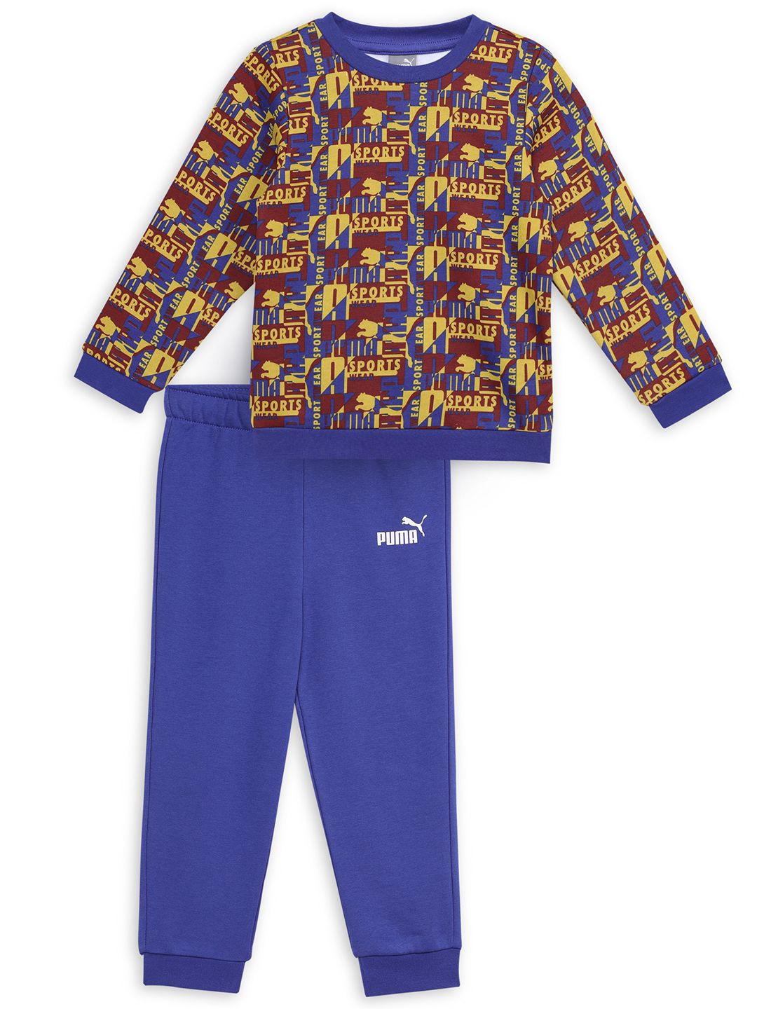 

Puma Infants Printed Pure Cottton Top With Joggers Clothing Set, Blue