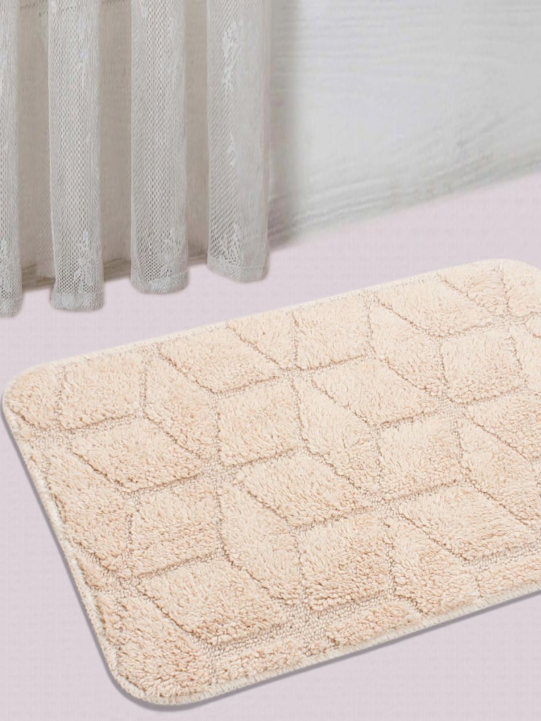 

Saral Home Beige Textured Microfibre Anti Skid Bath Mats