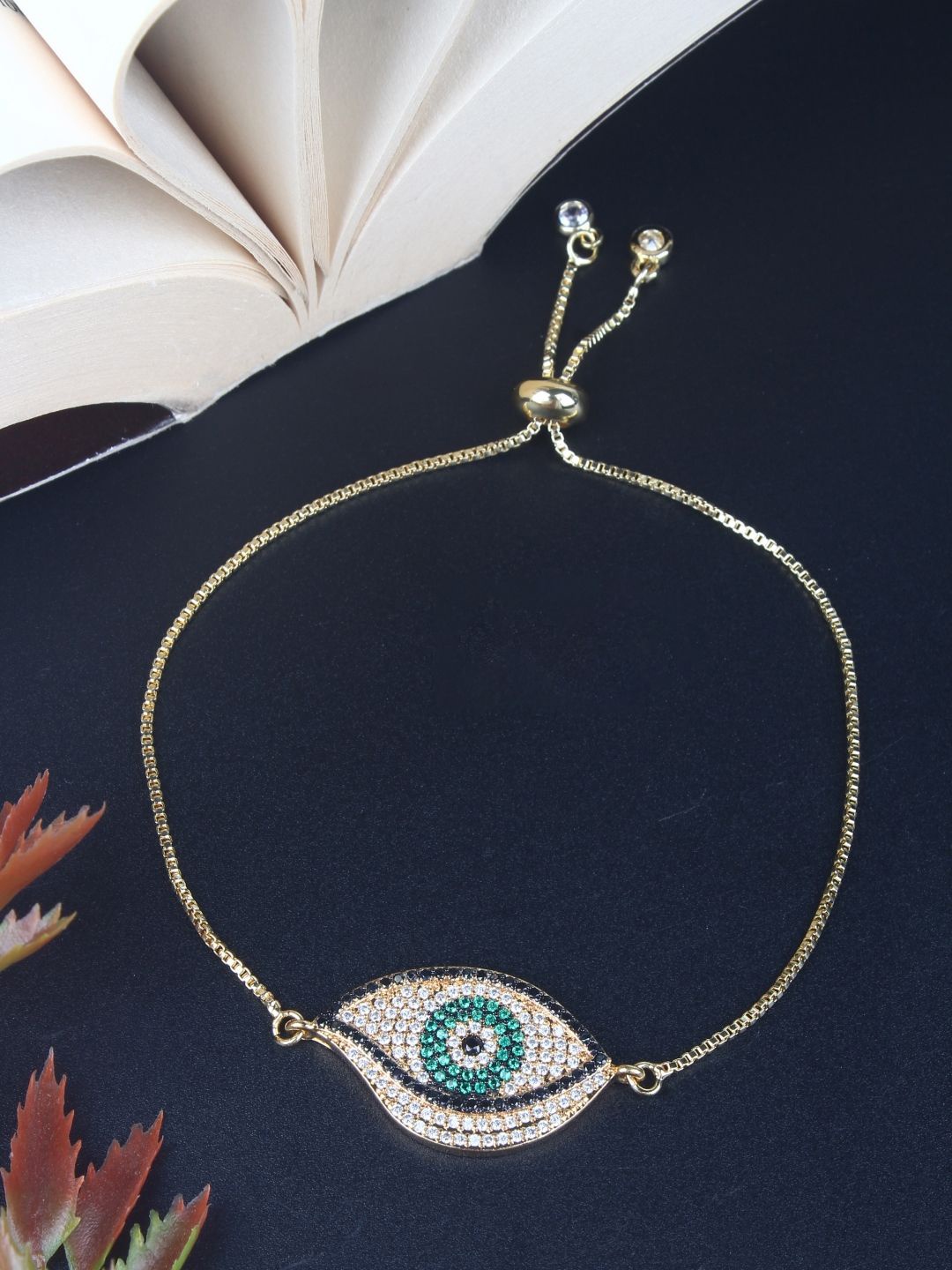 

KPOP Gold-Plated Cubic Zirconia Studded Charm Bracelet