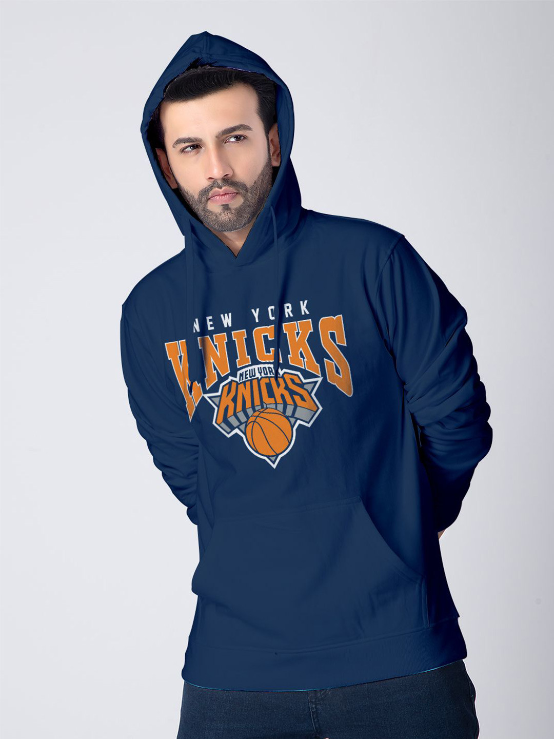 

Crazymonk Men Graphic Printed Hood Cotton Pullover Sweatshirt, Navy blue