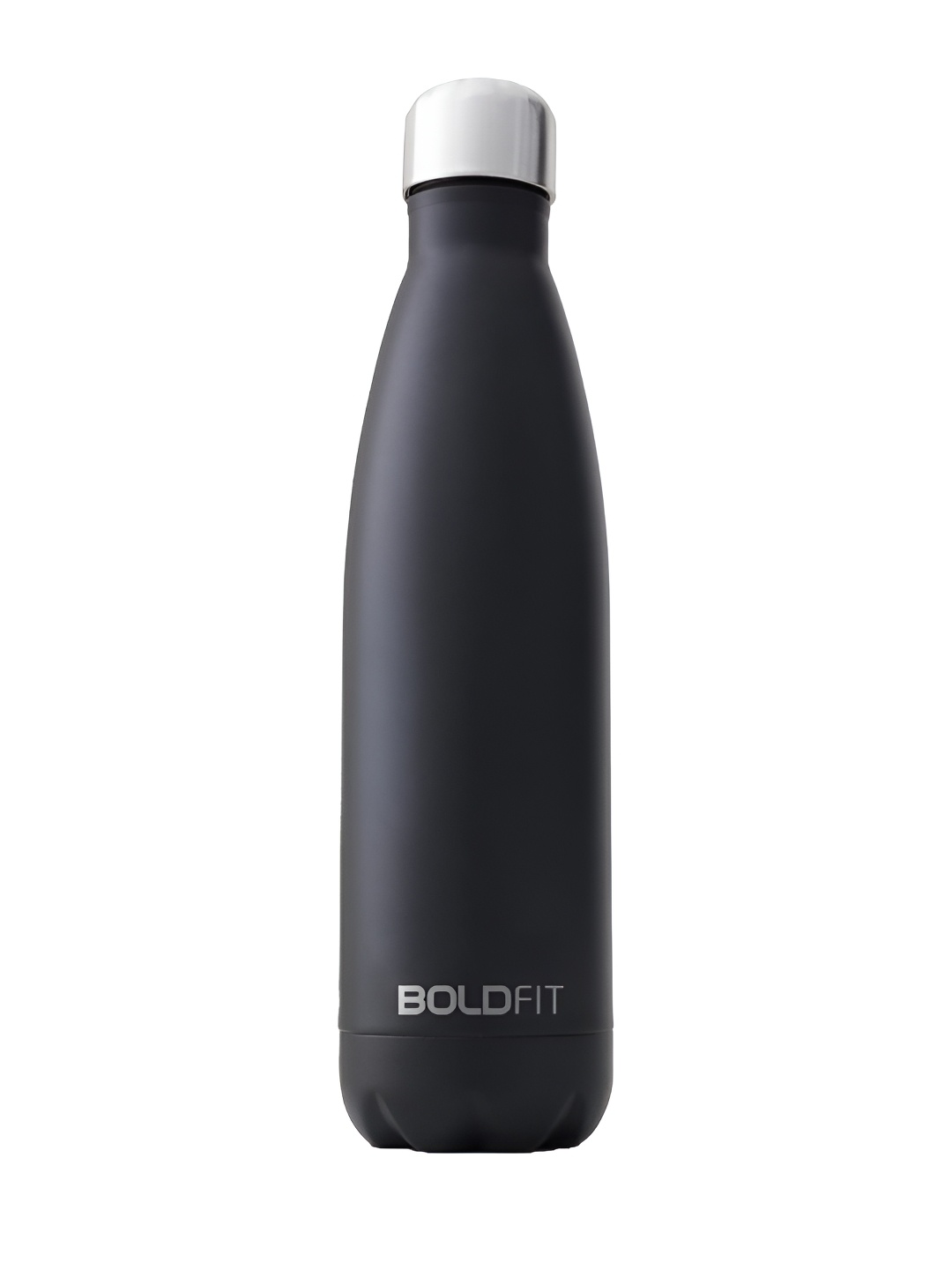 

BOLDFIT Black & Silver-Toned Single Stainless Steel Printed Double Wall Vacuum Water Bottle