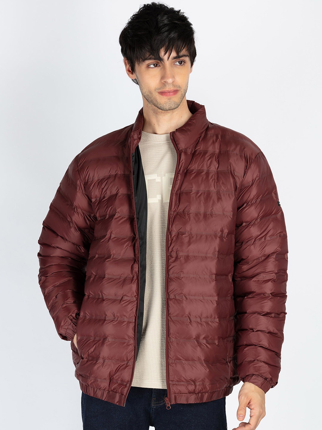 

Status Quo Men Puffer Jacket, Maroon