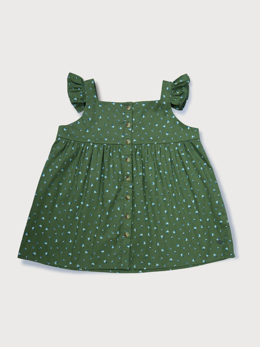 

Gini and Jony Girls Floral Printed Square Neck Cotton Top, Green