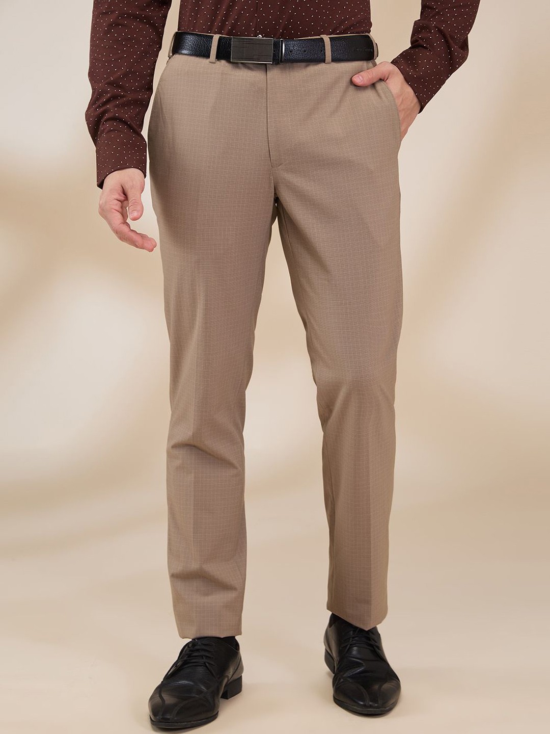 

Park Avenue Men Slim Fit Formal Trousers, Brown