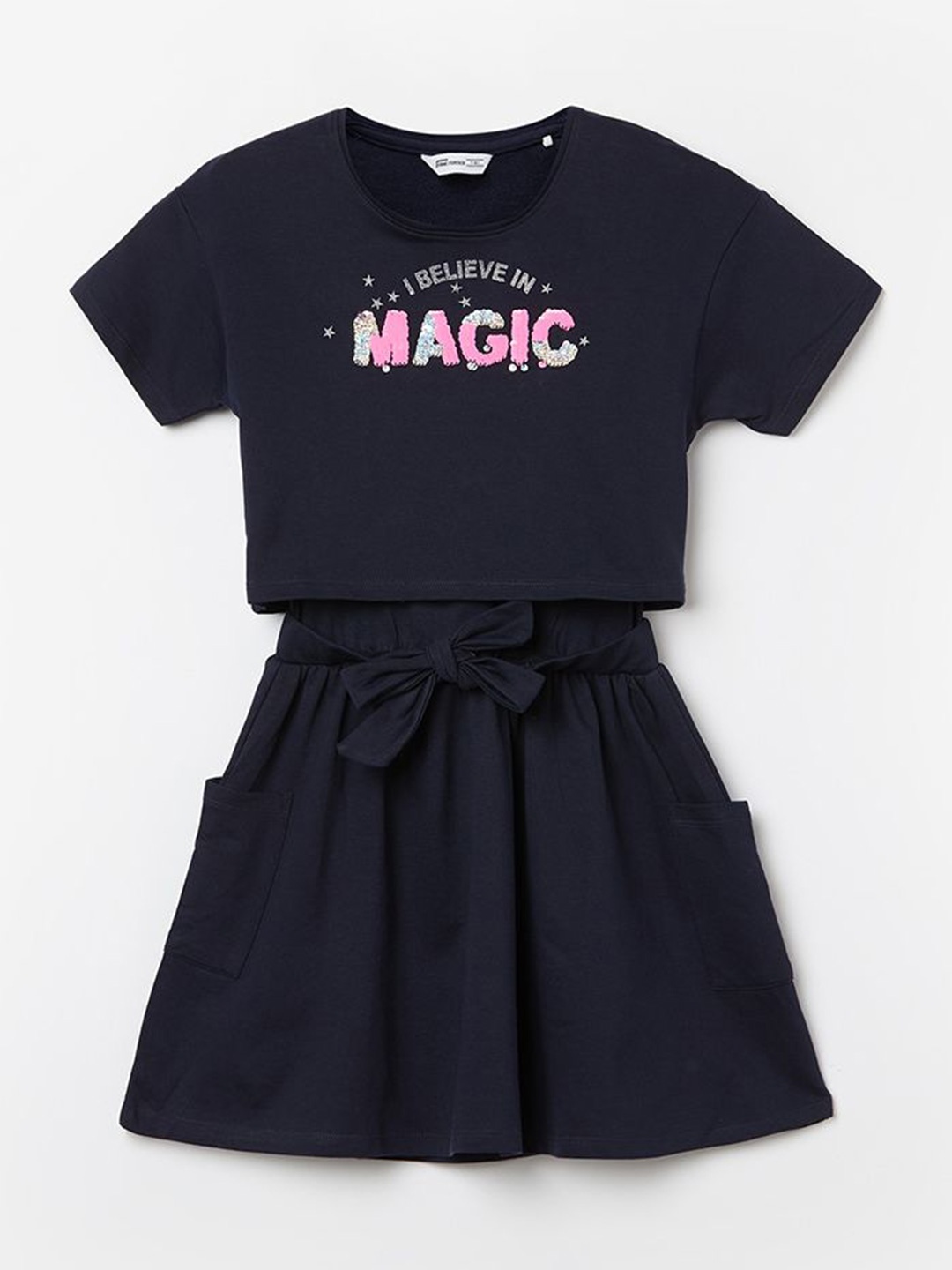 

Fame Forever by Lifestyle Girls Cotton Fit & Flare Dress, Blue