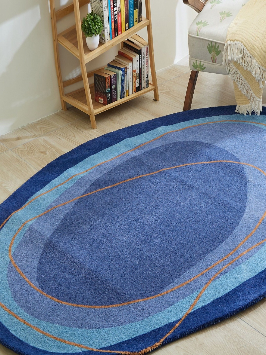 

Home Centre Paradis Rafael Blue Abstract Printed Square Shaped Woven Carpet