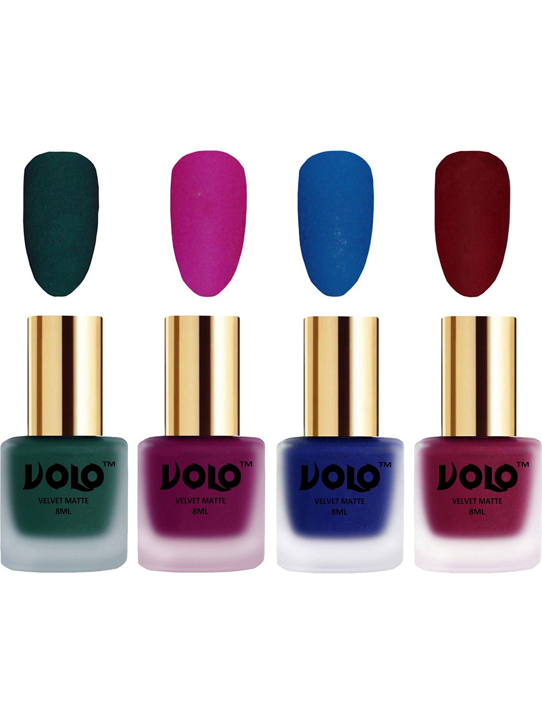 

VOLO Set Of 4 Velvet Matte Nail Polish - 8 ml Each - 12 - 14 - 19 - 25, Multi