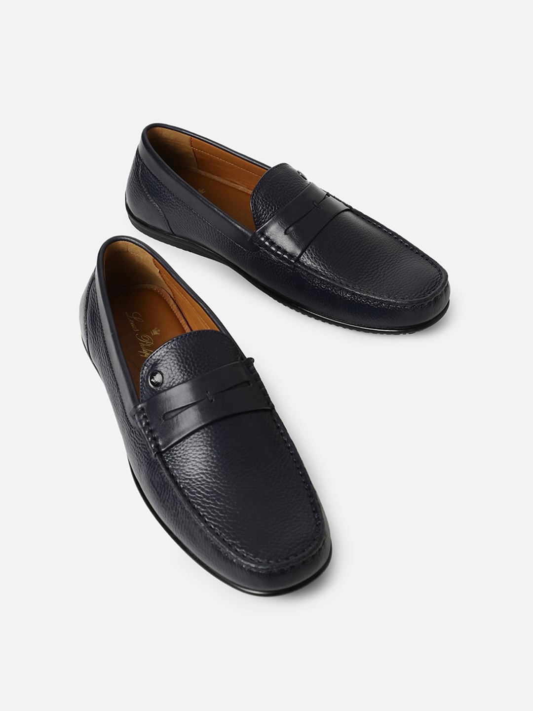 

Louis Philippe Men Leather Formal Loafers, Black