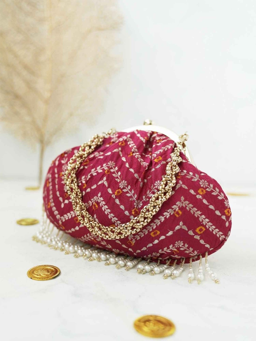

AMYRA Embellished Shopper Sling Bag, Magenta