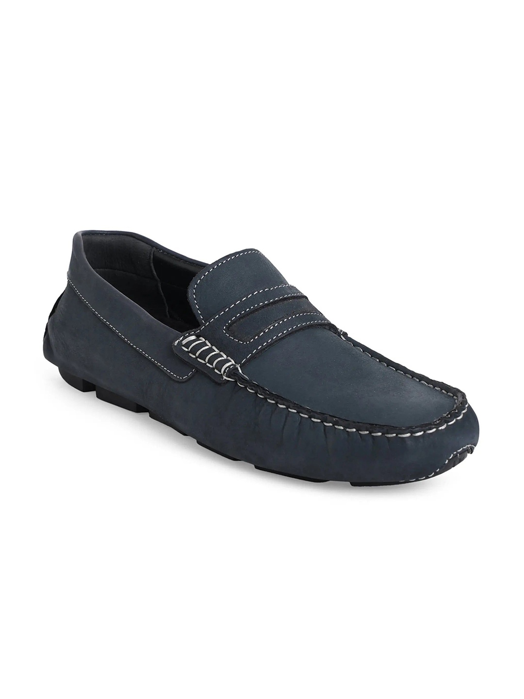 

ERGON Men Leather Loafers, Navy blue