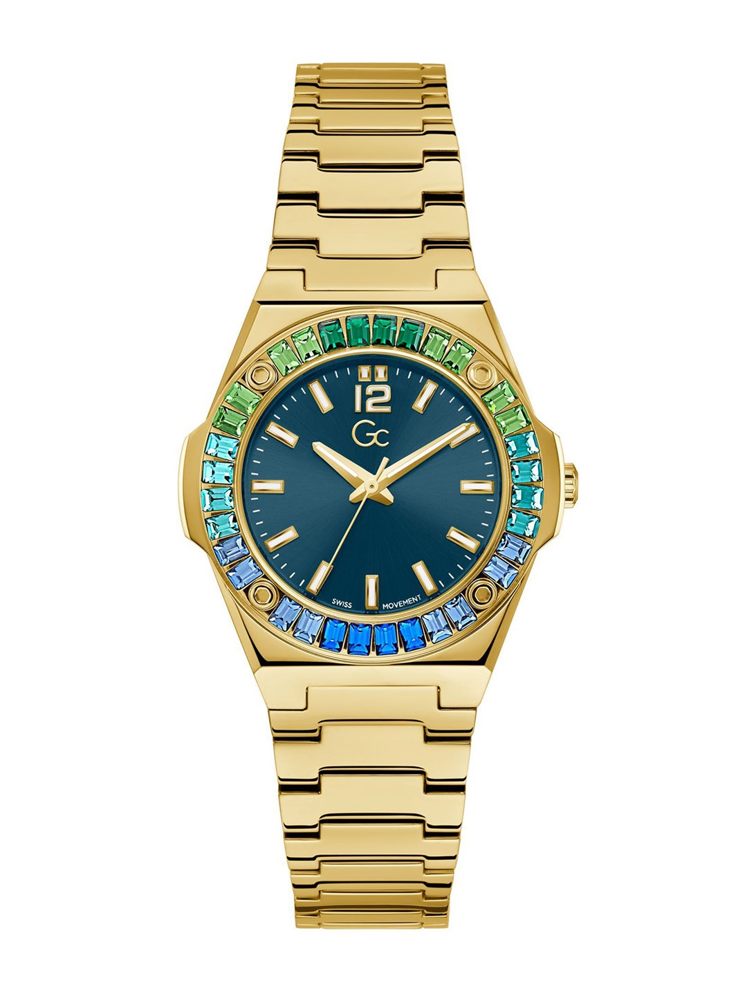 

GC Women Embellished Dial & Stainless Steel Straps Analogue Watch Z34007L7MF, Blue