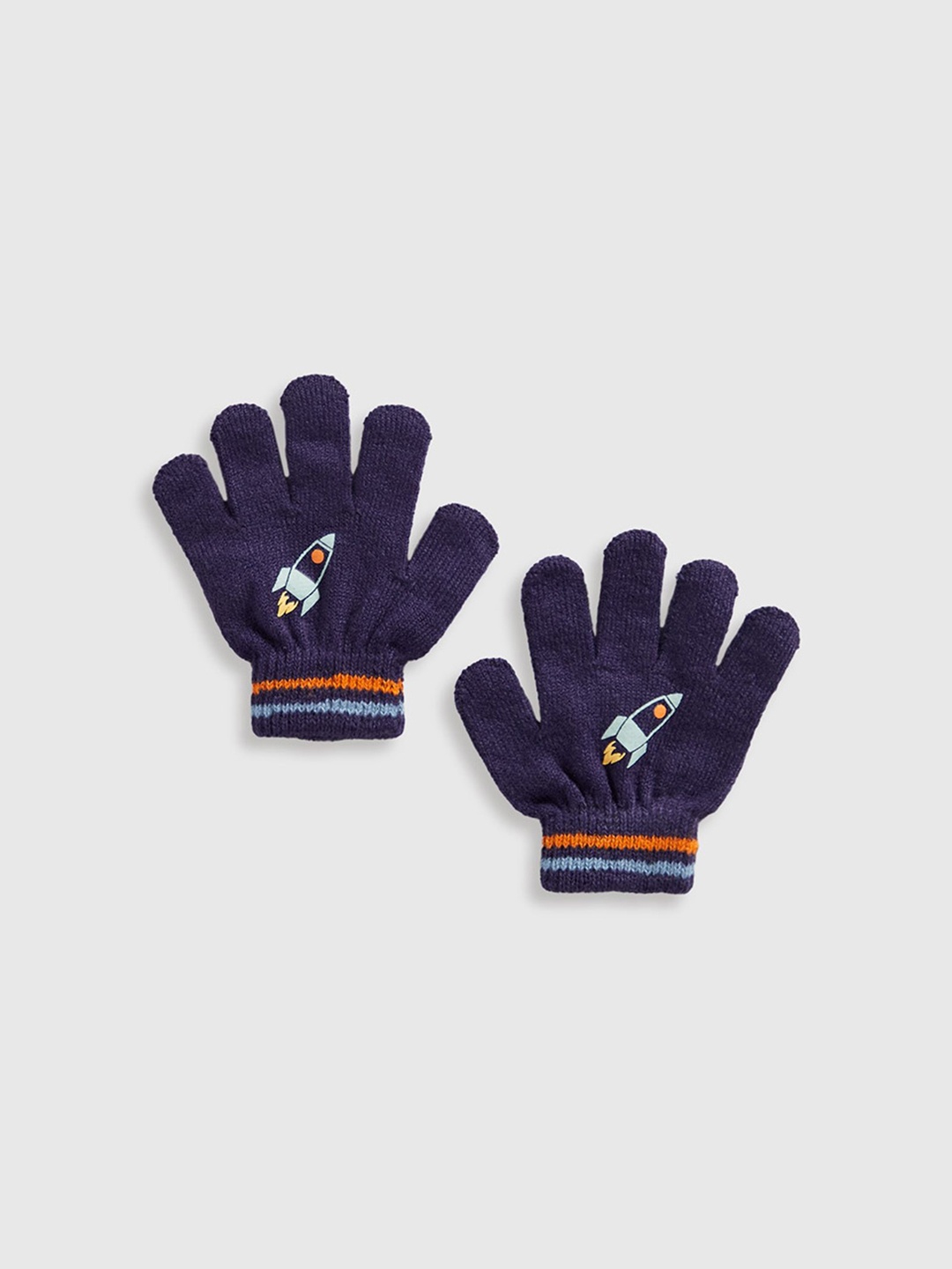 

mothercare Boys Patterned Acrylic Winter Gloves, Navy blue