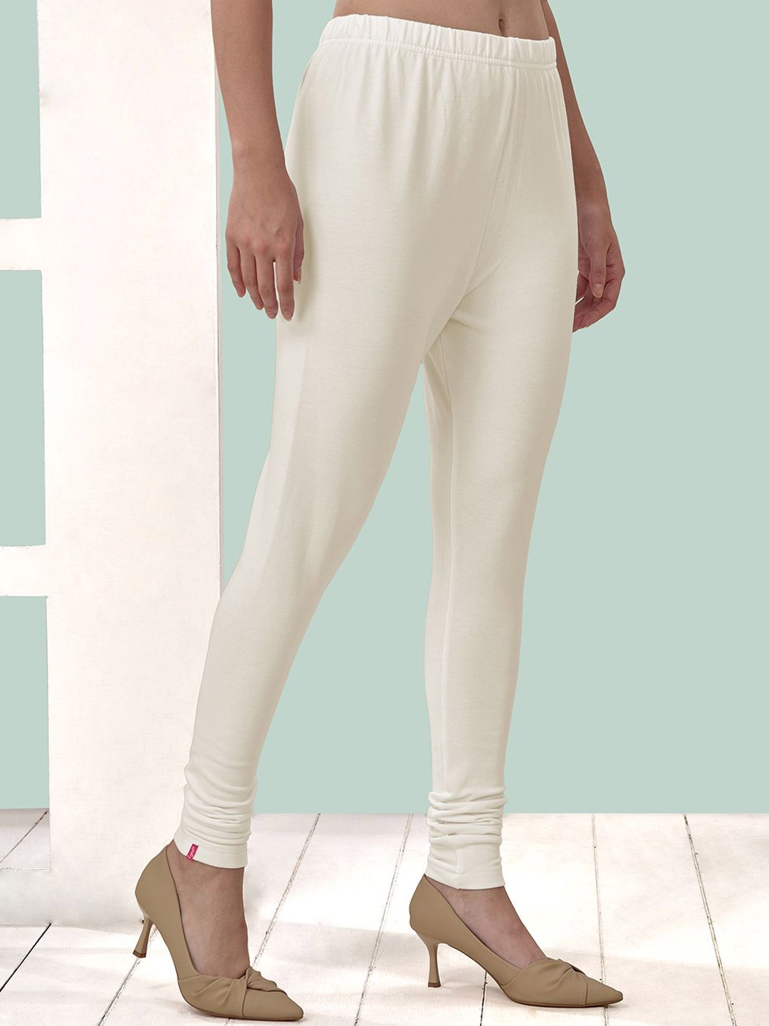 

LYRA Winter Fleece Lined Churidar Length Leggings, Off white
