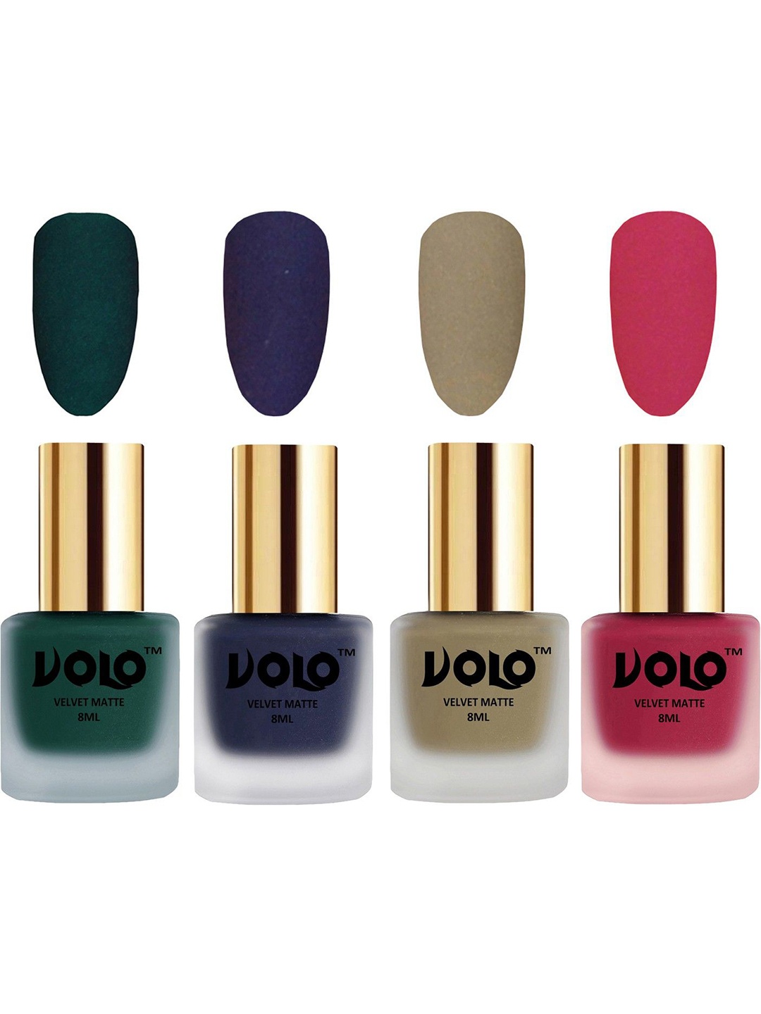 

VOLO Set Of 4 Velvet Matte Nail Polish- 8 ml Each- 12 -31-37- 43, Multi