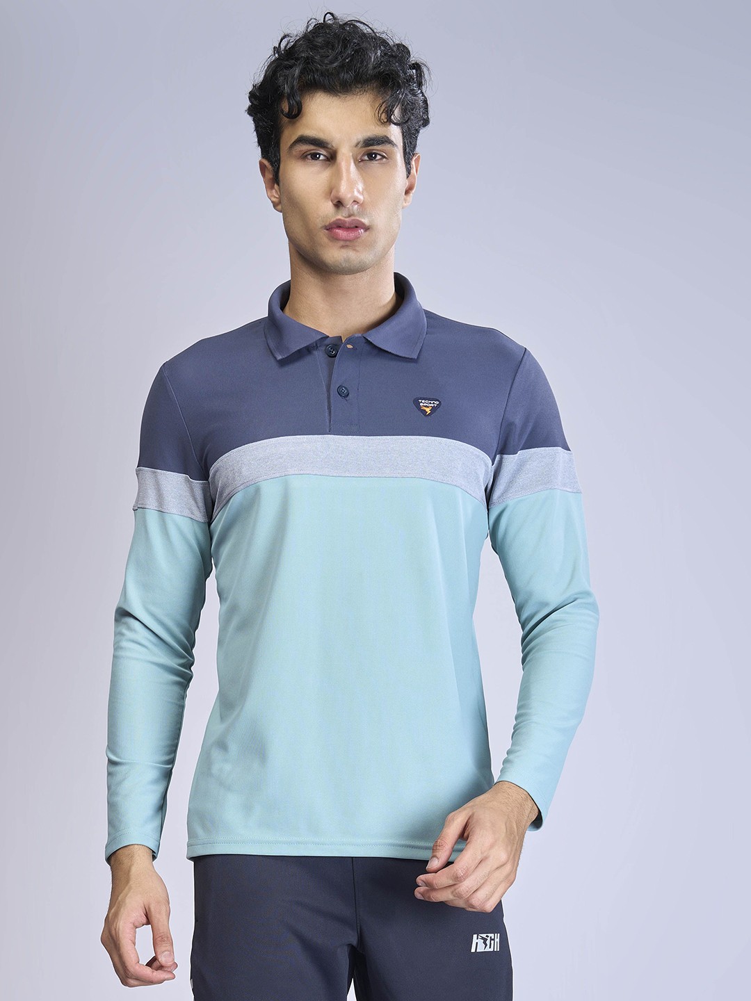 

Technosport Men Colourblocked Polo Collar UPF50 Slim Fit T-shirt, Green