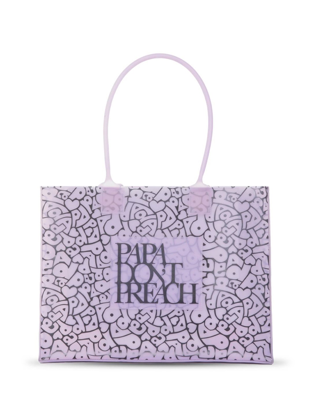 

Papa Don't Preach Printed Oversized Shopper Tote Bag, Lavender