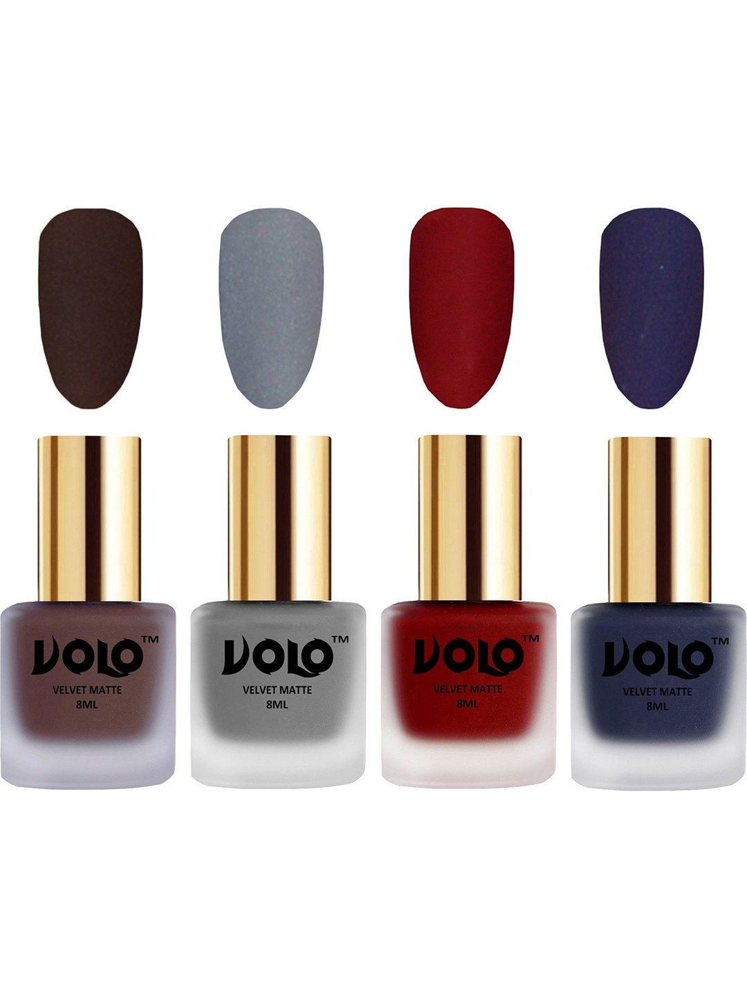 

VOLO Set Of 4 Velvet Matte Nail Polish- 8 ml Each- 2- 20-22 -31, Multi