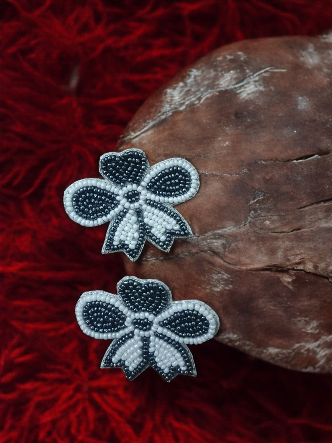 

PRIAANSHA CREATIONS Rhinestone Oxidised Contemporary Studs, Black