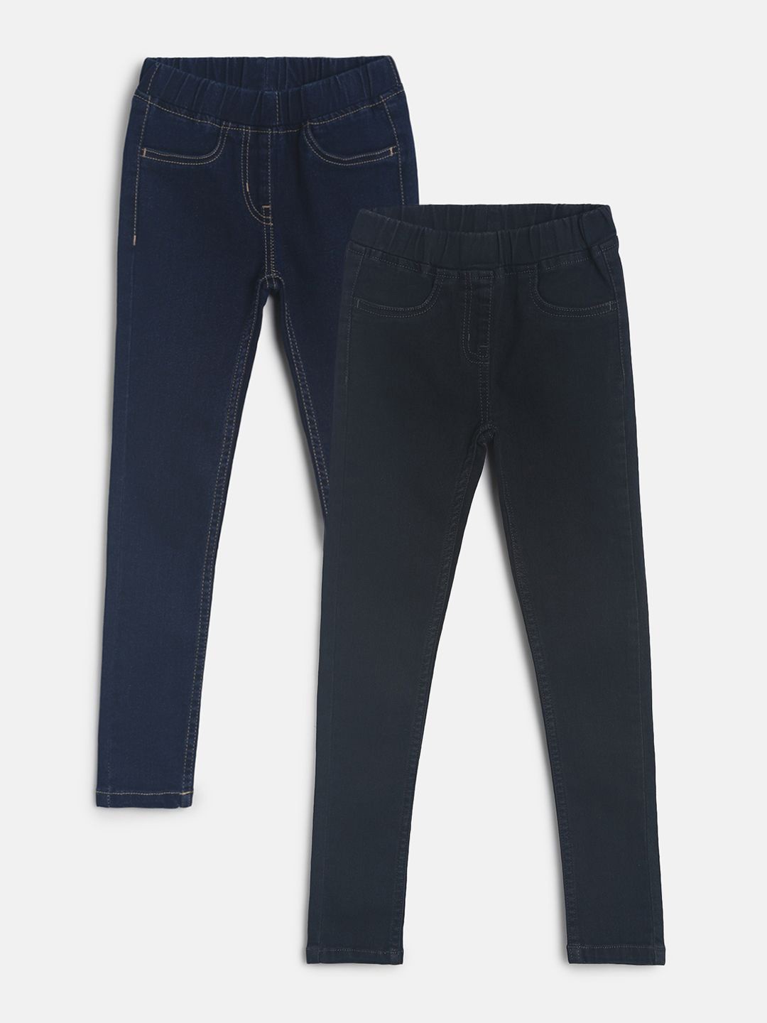 

TALES & STORIES Girls Pack Of 2 Slim Fit Jeggings, Blue