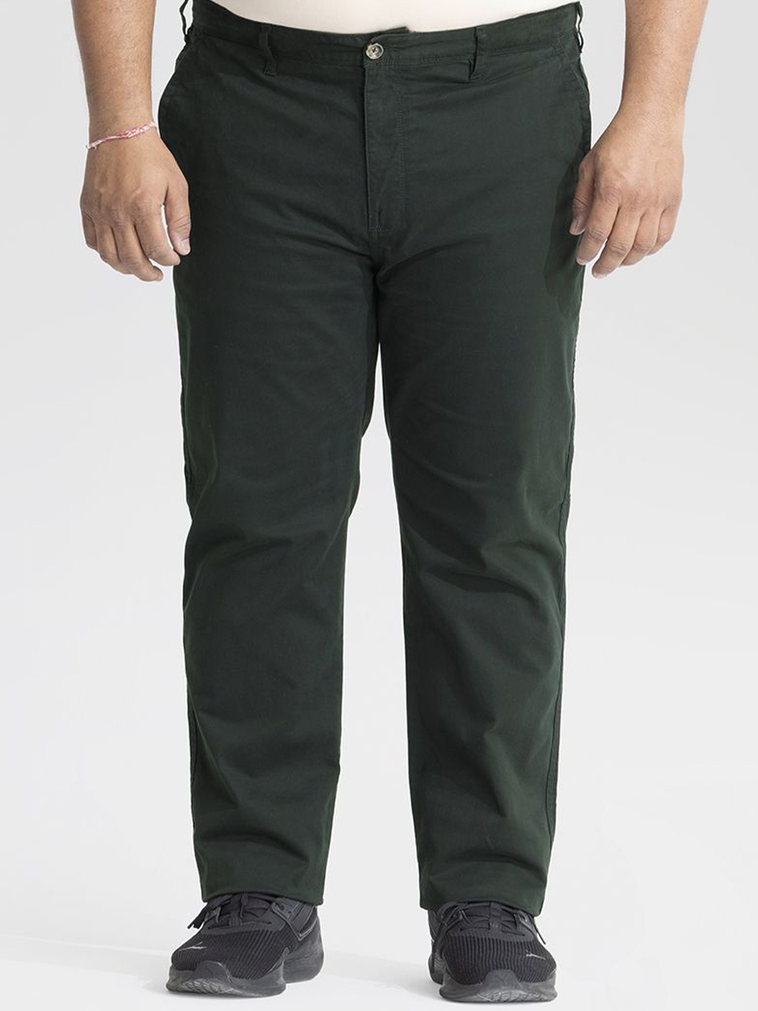 

Snitch Plus Size Men Classic Chinos Trousers, Green