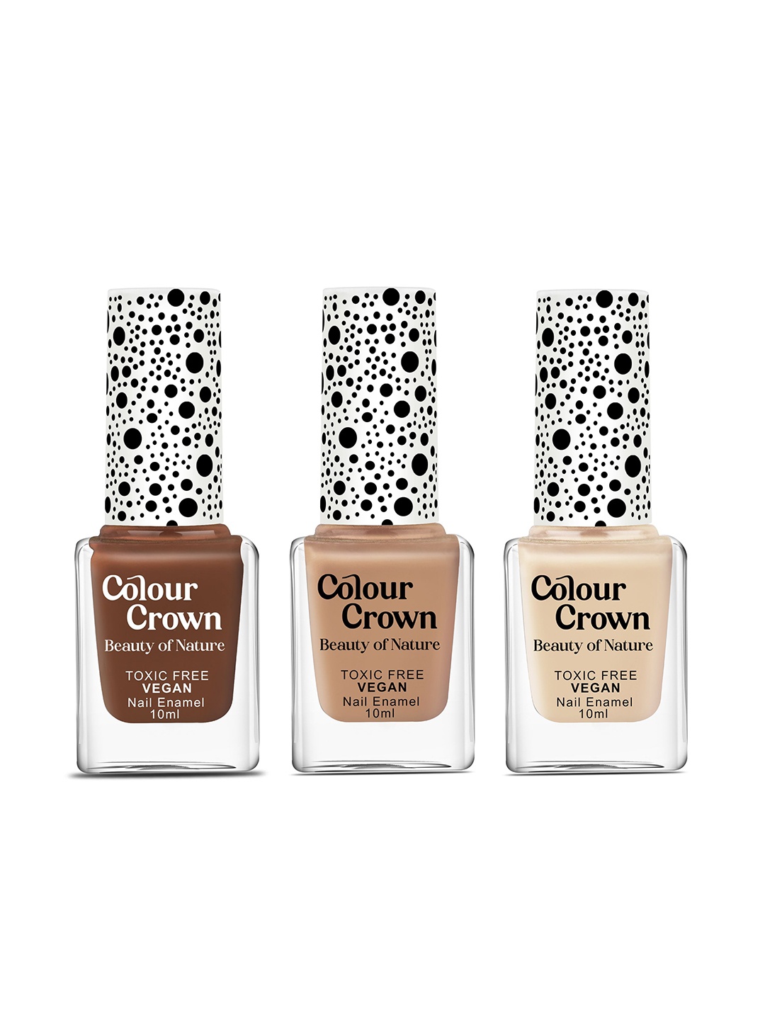 

CROWN Set of 3 Longwear Glossy Finish - 10 ml Each - Nude Luxe, Multi