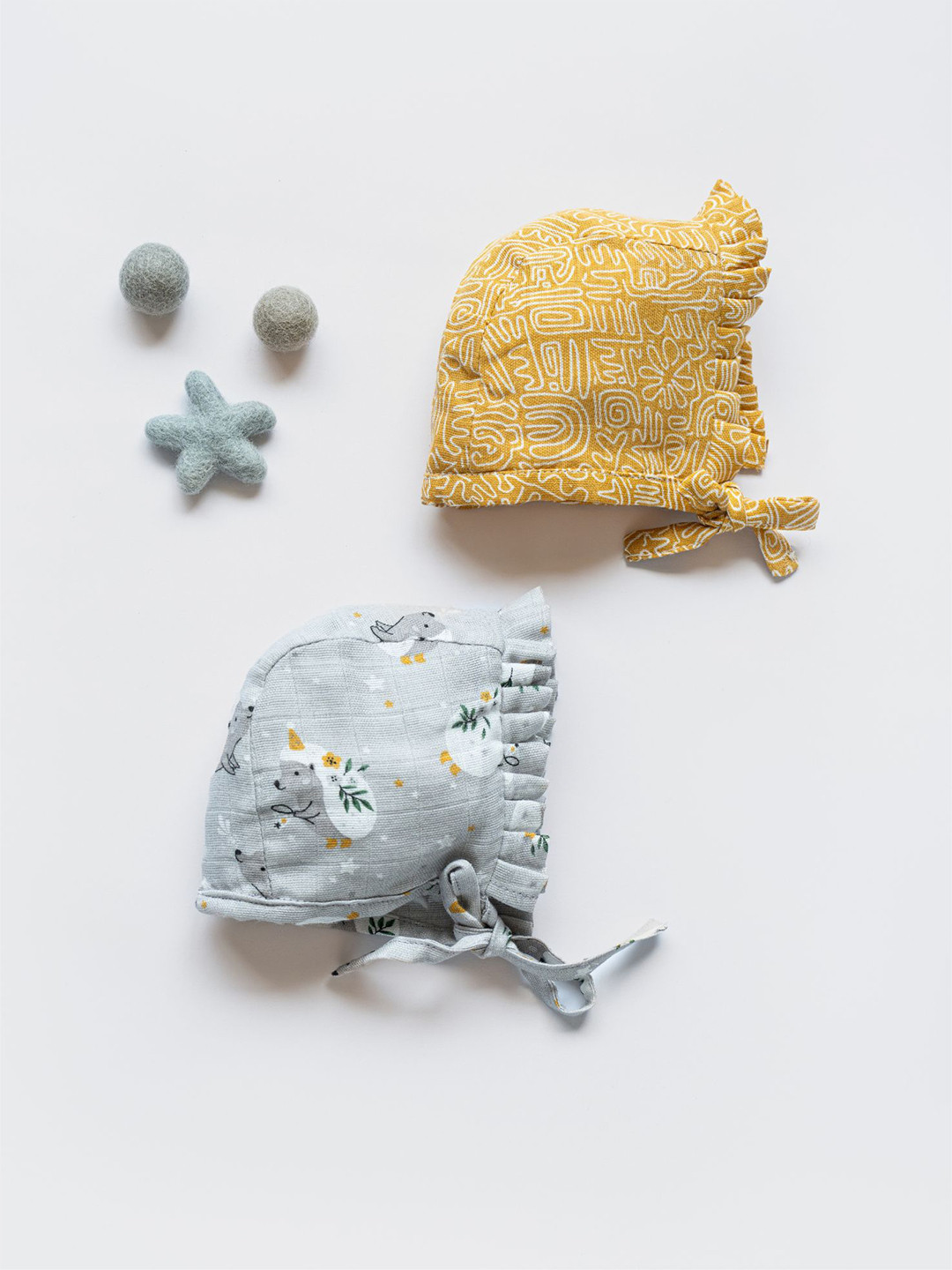 

cocoon care Kids Printed Cotton Beanie, Yellow