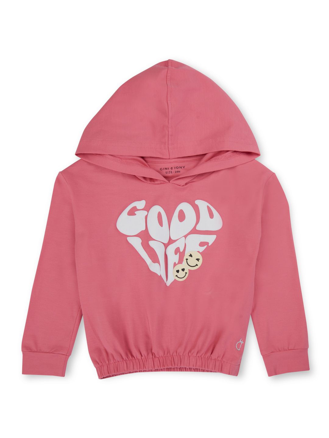 

Gini and Jony Print Hooded Cotton Top, Pink