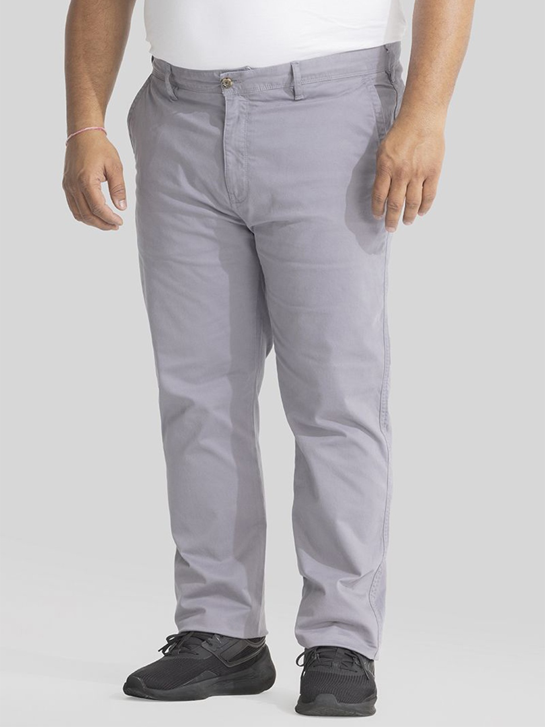 

Snitch Plus Size Men Classic Regular Fit Chinos Trousers, Grey