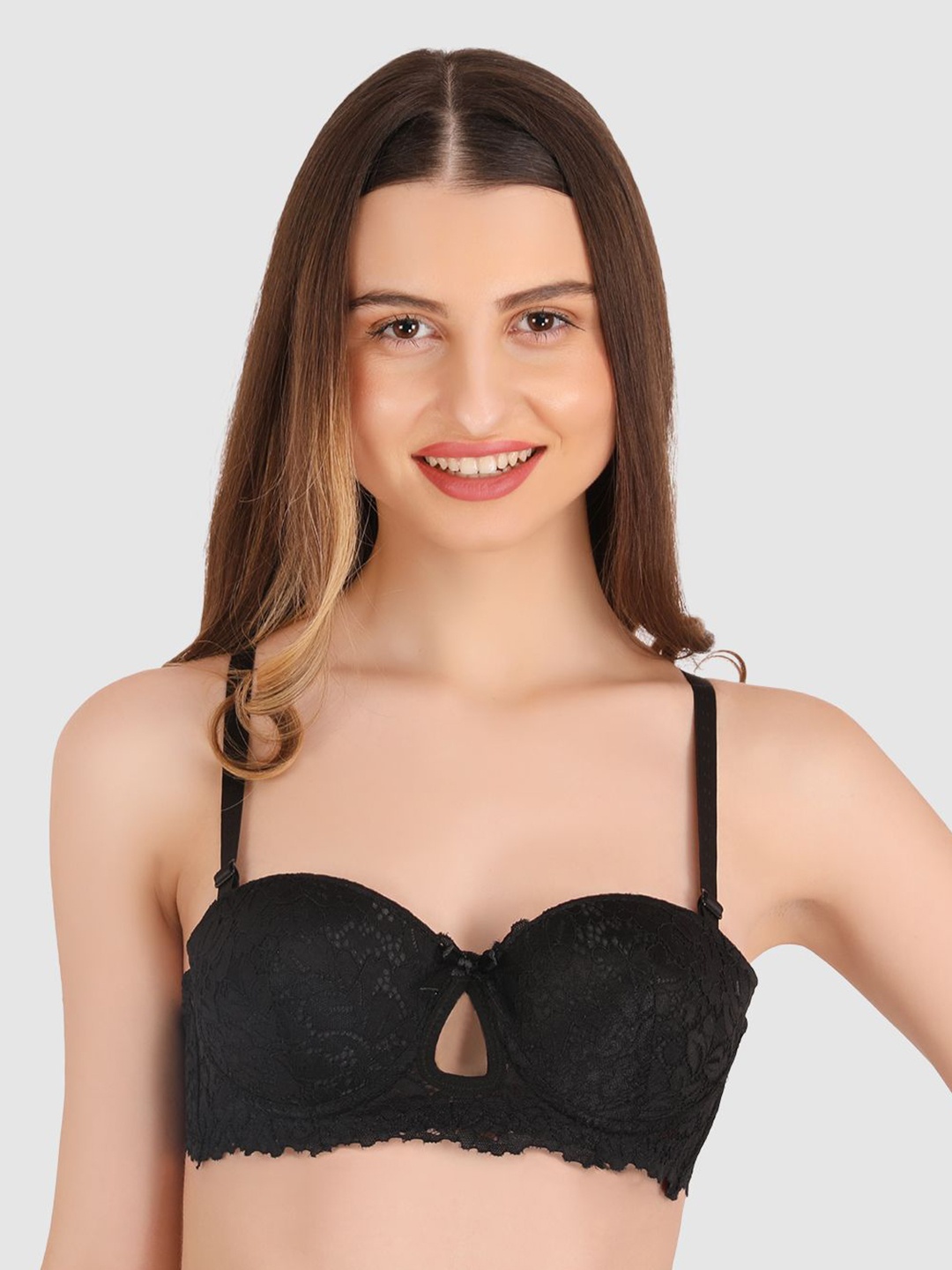 

BRACHY Medium Coverage Underwired Heavily Padded Push-Up Bra, Black