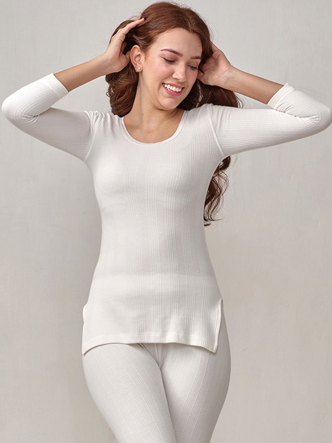 

INFERNO Women 3/4th Sleeves Long Thermal top, White