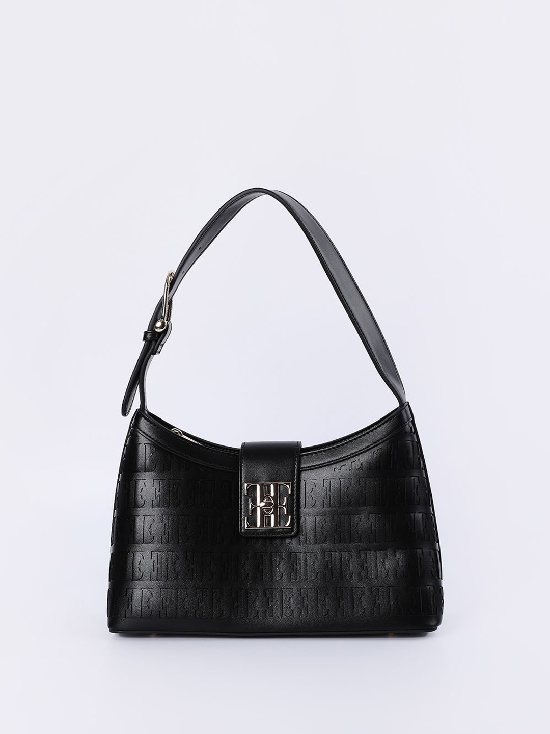 

ELLE PU Structured Shoulder Bag, Black