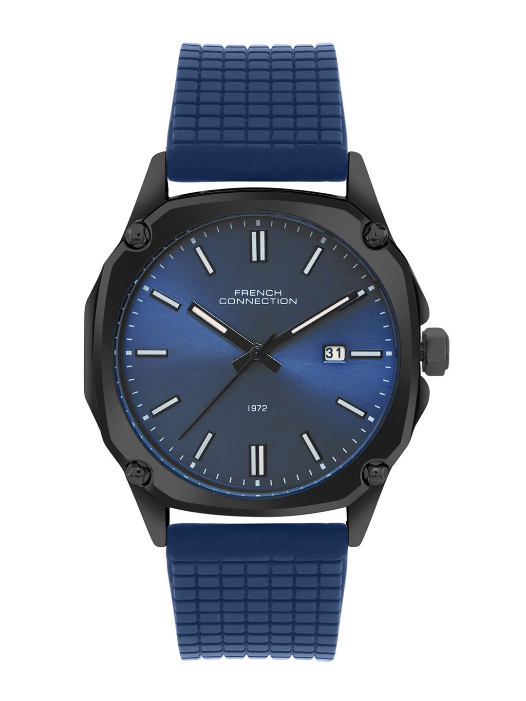 

French Connection Men Dial & Textured Straps Analogue Watch FCH01UB, Blue