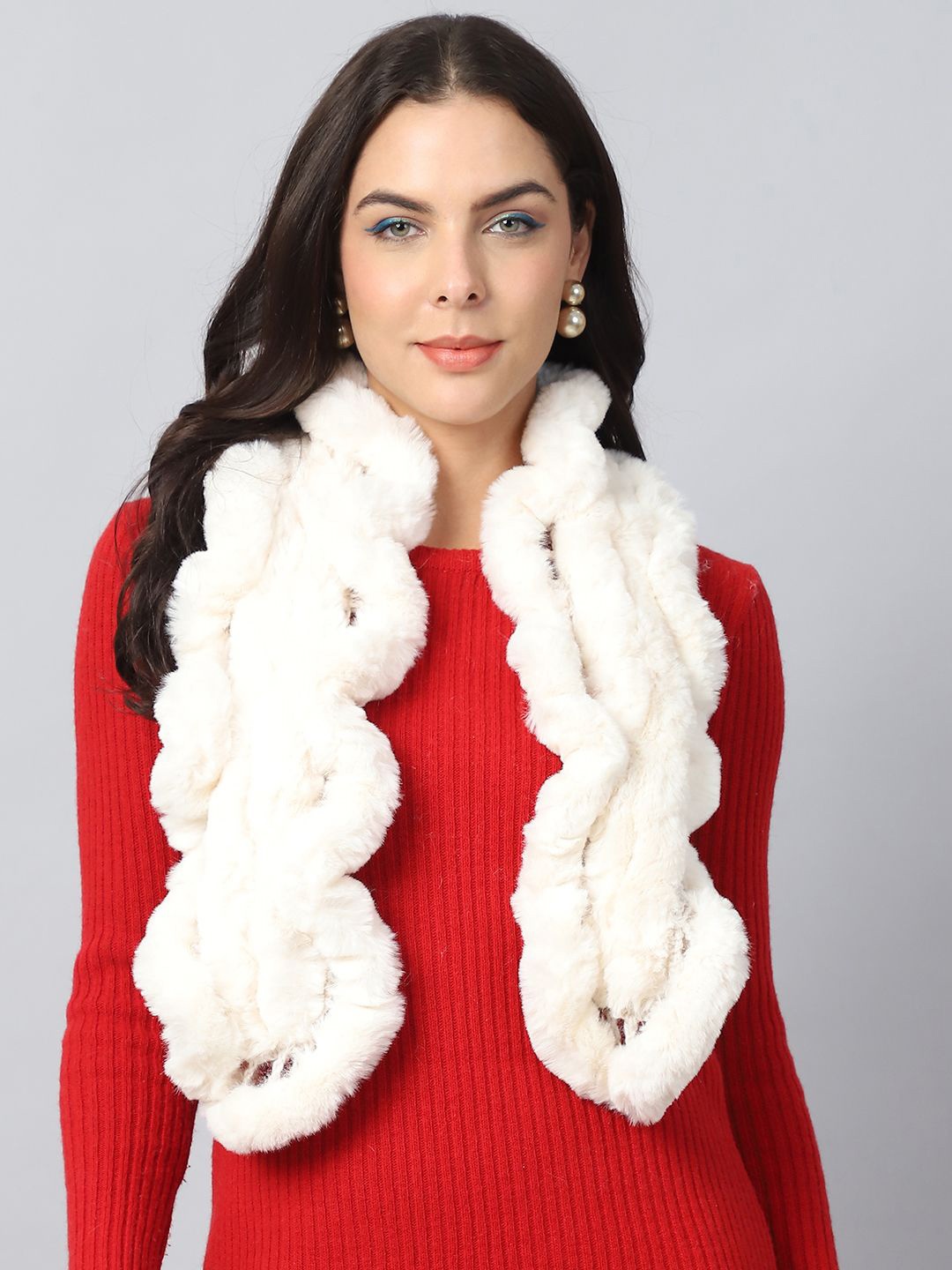 

ELLIS Women Self Design Acrylic Mufflers, Off white