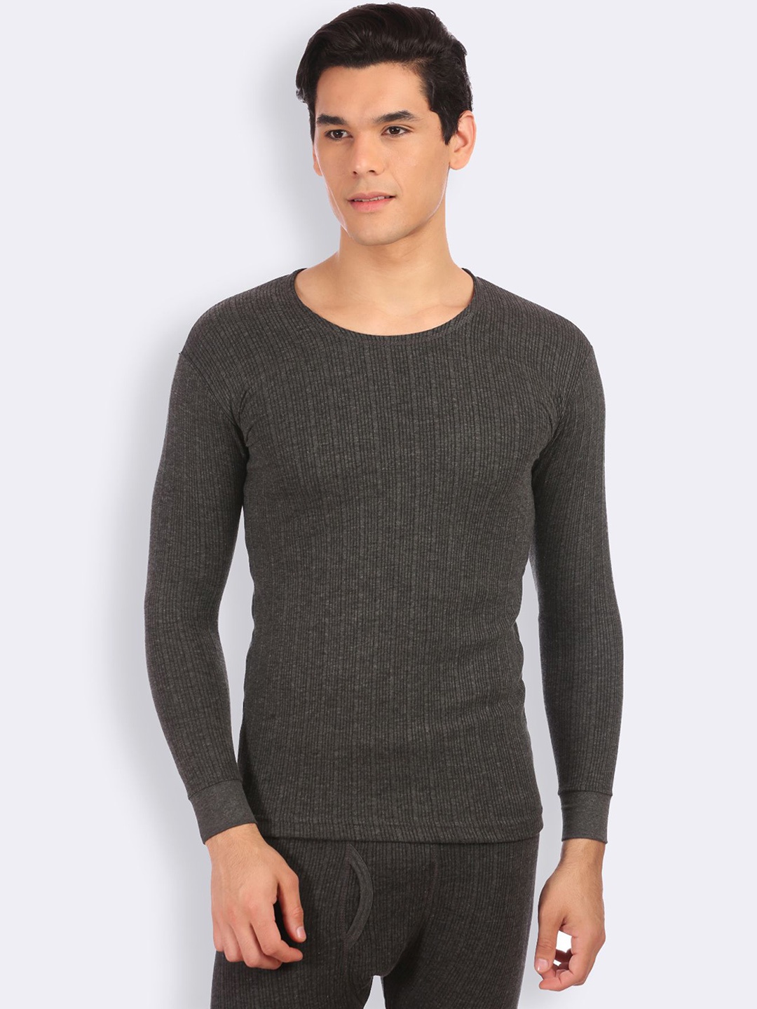 

NEVA Men Striped Thermal Tops, Grey