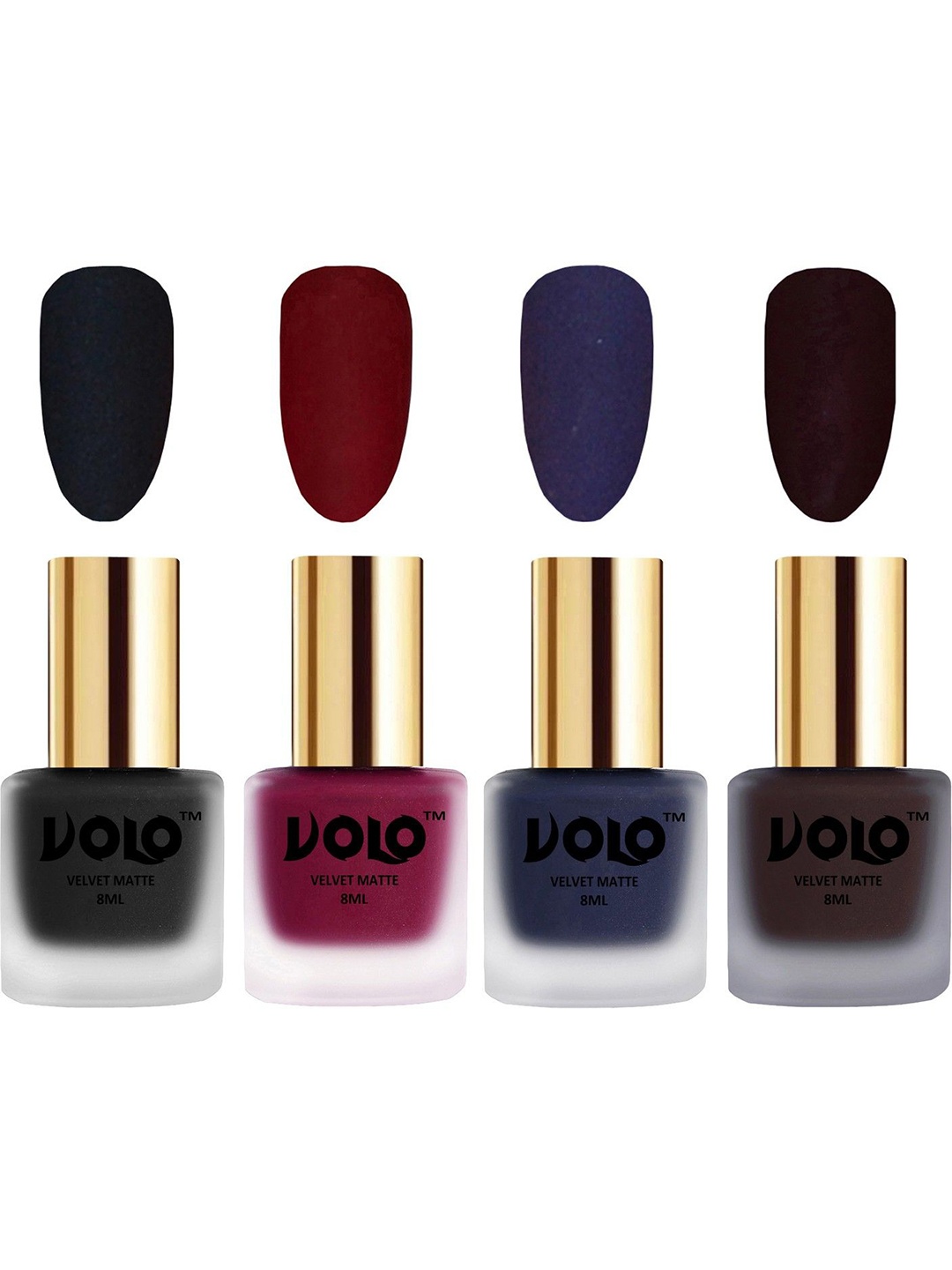 

VOLO Set Of 4 Velvet Matte Nail Polish- 8 ml Each- 5 -25-31 -45, Multi