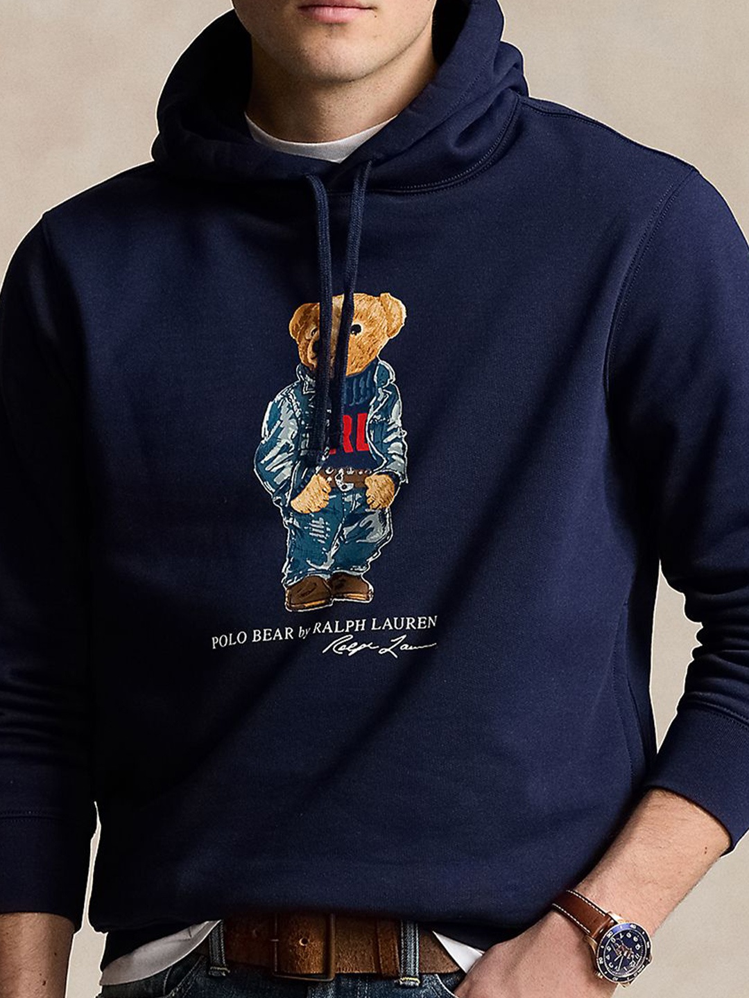 

Polo Ralph Lauren Men Graphic Printed Pullover Hooded Sweatshirt, Navy blue