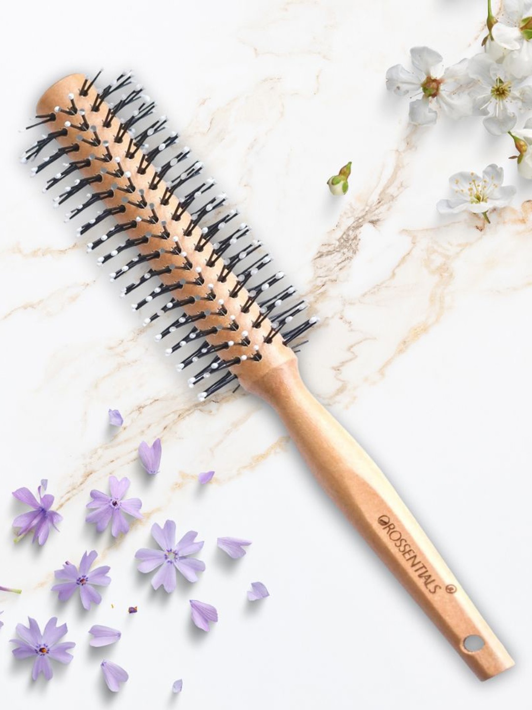 

OROSSENTIALS Set Of 2 Wooden Hair Brush, Brown