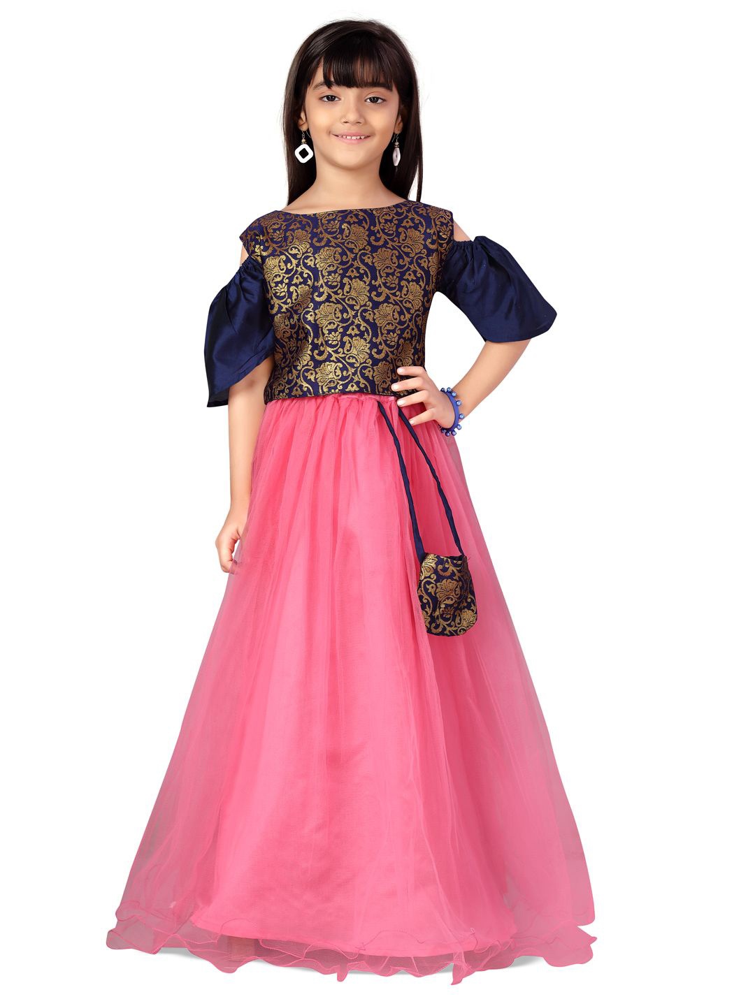 

BAESD Girls Ready to Wear Lehenga &, Navy blue