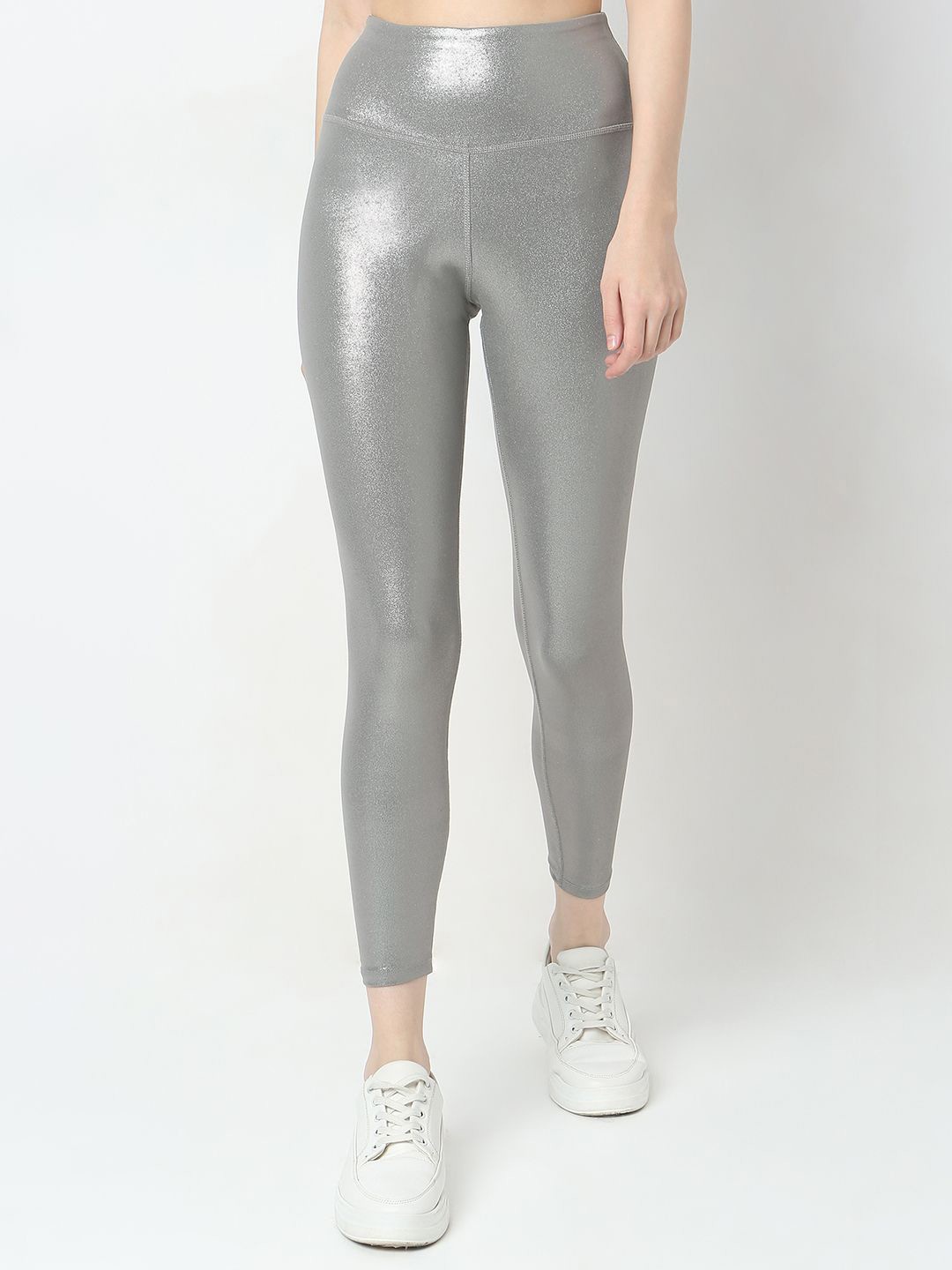 

Silvertraq Women Solid Mid Rise Ankle Length Tights, Grey