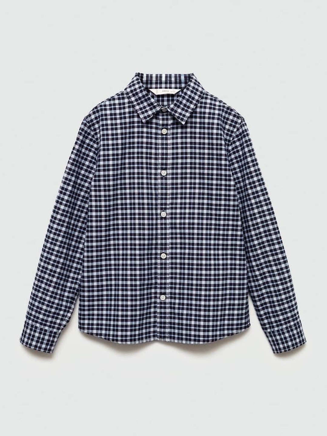 

Mango Kids Boys Pure Cotton Gingham Checked Casual Shirt, Black