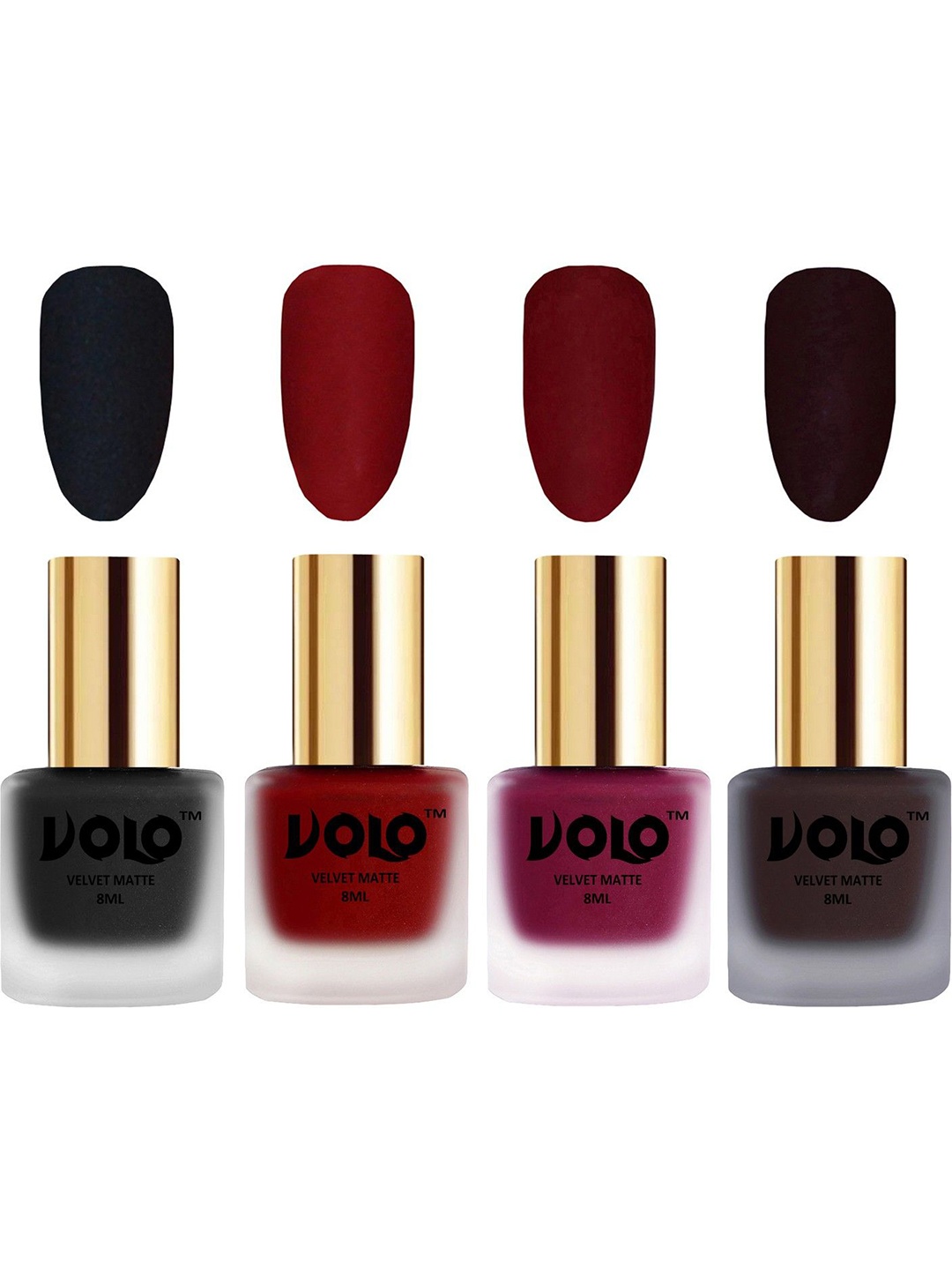 

VOLO Set Of 4 Velvet Matte Nail Polish-8 ml Each Shade-5-22-25-45, Maroon