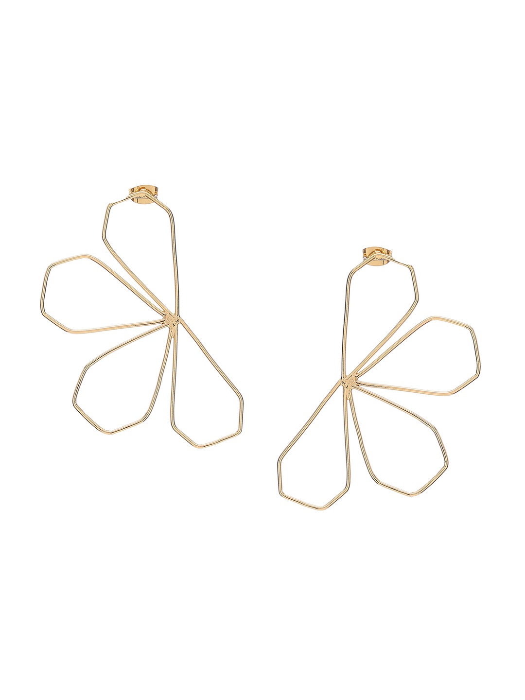 

ROYAL PITARAH Gold Plated Contemporary Drop Earrings