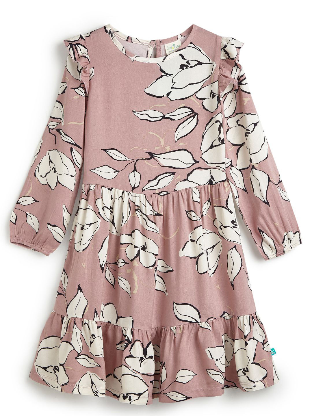 

JusCubs Girls Floral Print Fit & Flare Dress, Pink