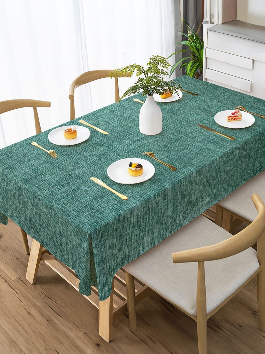 

Tesmare Teal Anti-Slip 4-Seater Rectangle Table Cover