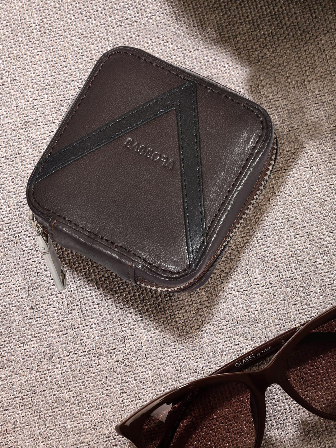 

Sassora Textured Eco Friendly Pouch Travel Accessory, Brown