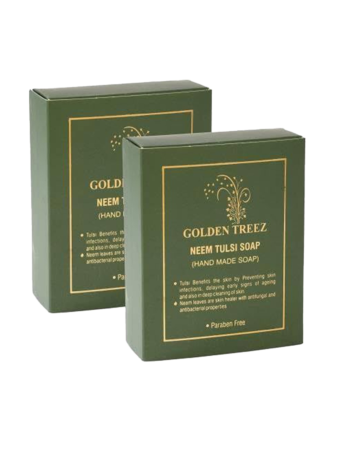 

Golden Treez Set Of 2 Neem Tulsi Soaps- 115 ml Each, Green